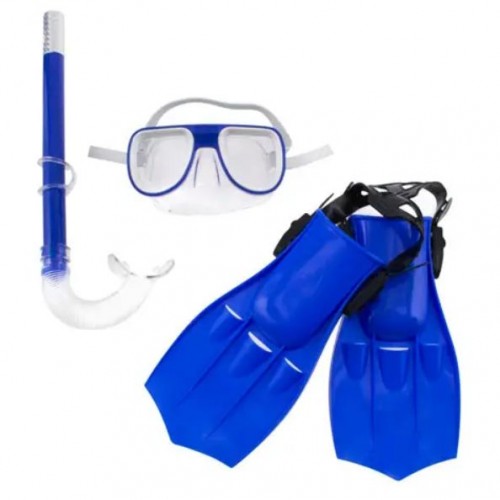 Набор для плавания (маска, трубка, ласты 28-32), синий (MiC)