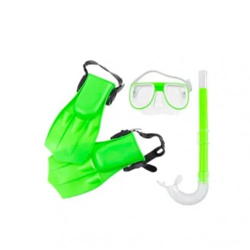 Набор для плавания (маска, трубка, ласты 28-32), зеленый (MiC)