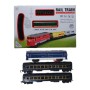 Железная дорога "Rail Train", 27 элементов, звук, подсветка, локомотив, 2 вагона (синий) (BAO YU LE)