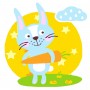 Картина за номерами "Кролик з морквою" 20х20 см (Strateg)