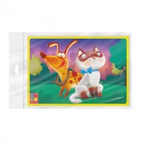 Гра розвиваюча мʼякі пазли А5. Котик та песик.