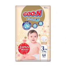 Підгузки Goo.N Premium Soft для дітей (розмір 3(M), 5-9 кг, 64 шт)