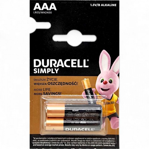 Елемент живлення (батарейка) DURACELL LR3 (AАA), 2 шт (Duracell)