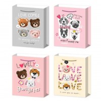 Пакет подарочный Love Животные (26х10х32 см), микс видов