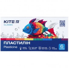 Пластилін, 6 кольорів, 120 г. Kite Classic