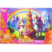 Пазли 60 ел. максі ЄДИНОРІЖКИ та торт