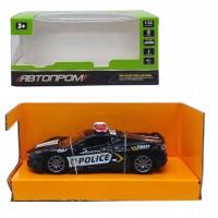 Машинка металева серії Автопром, Поліція світло, звук, двері (чорна)