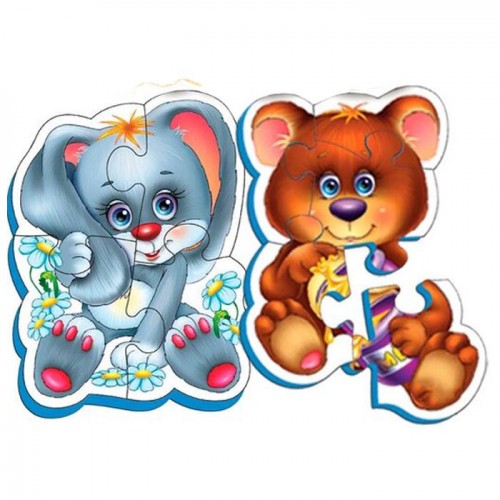Мʼякі бебі пазли "Лісові жителі" (2 пазли) (Vladi Toys)