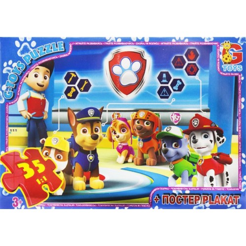 Пазлы из серии "Щенячий патруль", 35 эл (Gtoys)