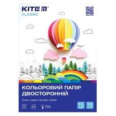 Папір кольор. двостор. (15арк/15кол), А4 Kite Classic