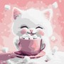 Картина за номерами "Какао для котика" (картина №2) 30х30 см (Ідейка)