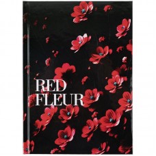 Книга записная твердая обл. А5, 96 л., клет., Red fleur
