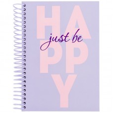 Блокнот на спирали твердая обл., А5, 120 арк.,кл., Happy