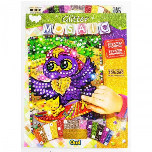 Набор для творчества "Блестящая мозаика: Совушка" (Dankotoys)