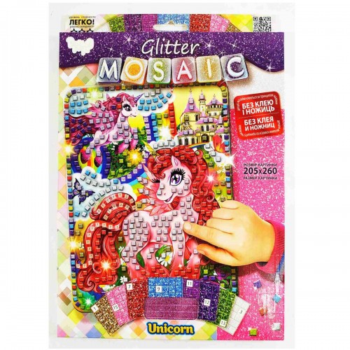 Набор для творчества "Блестящая мозаика: Пони", розовый (Dankotoys)