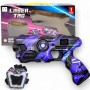 Пистолет с нагрудником "Laser Tag", сенсорная мишень, бластер, набор на 1 игрока (синий) (QIAO JING LING TOYS)