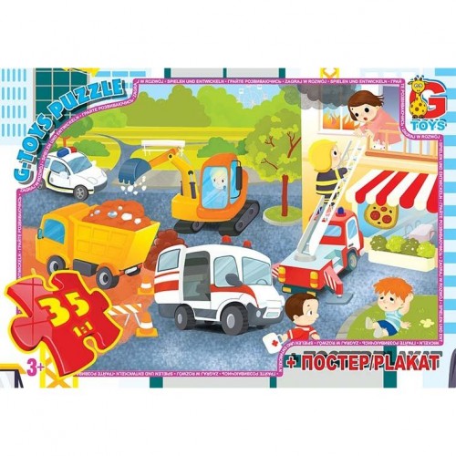 Пазл із серії "Вчимося з задоволенням: Аварійні служби", 35 ел (Gtoys)