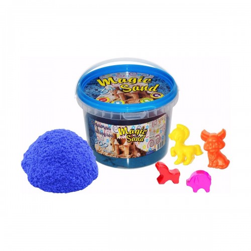 Кінетичний пісок "Magic Sand", 500 г, з формочками (блакитний) (Strateg)