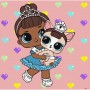 Картина по номерам с красками металлик "L.O.L. Surprise! TroopSurprise Miss Baby With Miss Puppy" 40х40 см (Ідейка)