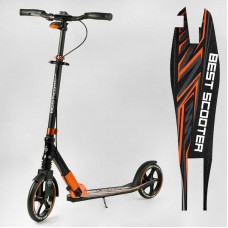 Самокат алюминиевый Best Scooter 79740 колеса PU, ФАРА, зажим руля, d передних колес - 230мм, d задних колес 200мм, 1 амортизатор передний