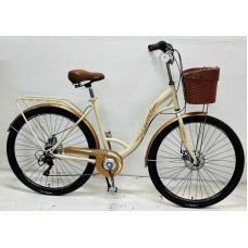 Велосипед міський Corso «Liberty» 28’’ дюймів, сталева рама 20``, 7 швидкостей, корзина, багажник