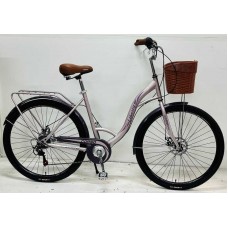 Велосипед городской Corso «Liberty» 28'' дюймов LR-28833 + КОРЗИНА, стальная рама 20'', Shimano 7 скоростей, корзина, багажник