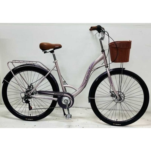 Велосипед городской Corso «Liberty» 28'' дюймов LR-28833 + КОРЗИНА, стальная рама 20'', Shimano 7 скоростей, корзина, багажник (Corso)
