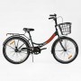 Велосипед складной Corso 24'' Advance односкоростной, складная стальная рама 14'', корзина, багажник (Corso)