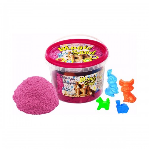 Кинетический песок "Magic Sand", 500 г, с формочками (розовый) (Strateg)