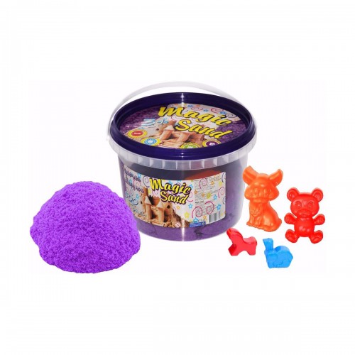 Кинетический песок "Magic Sand", 500 г, с формочками (сиреневый) (Strateg)