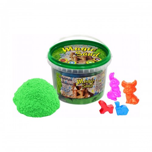 Кінетичний пісок "Magic Sand", 500 г, з формочками (зелений) (Strateg)