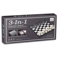 Шахматы 3в1, мини доска (15 х 15 см)