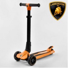 Самокат Lamborghini трехколесный LB-10200 складной алюминиевый руль, колеса PU со светом, в коробке