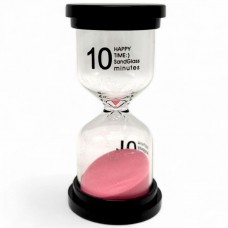 Пісочний годинник на 10 хв, висота - 10 см (рожевий)