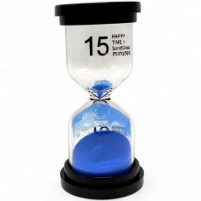 Пісочний годинник на 15 хв, висота - 10 см (блакитний)