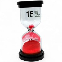 Песочные часы на 15 мин, высота - 10 см (красные)