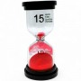 Песочные часы на 15 мин, высота - 10 см (красные) (MiC)