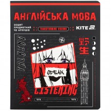 Предметный тетрадь 48 листов, линия, софт тач+УФ, Cyber, анг