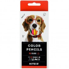 Олівці кольорові тригранні, 12 шт. Kite Dogs