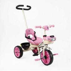 Велосипед 3-х колесный BS-70225 Best Trike колеса EVA переднее 10”, заднее 8”, стальная рама, УКР. Озвучка, родительская ручка, в коробке
