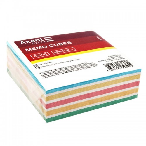 Папір для нотаток "COLOR" 90х90х30мм, непрок (Axent)