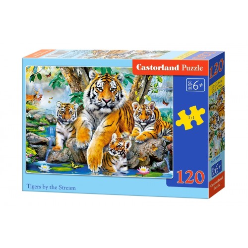 Пазли "Сімейство тигрів", 120 ел (Castorland)