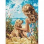 Алмазна мозаїка "Радісний песик" 30х40 см (Ідейка)