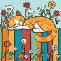 Картина за номерами "Котик на паркані" 25х25 см (Ідейка)