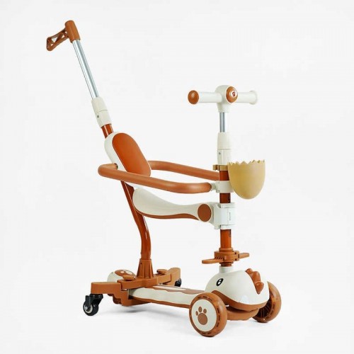 Самокат 5в1 Skyper GL-09077 колеса PU 125х40мм зі світлом, УКР. МУЗИКА та підсвічування платформи, с ДОП. КОЛЕСАМИ, захисний бампер, в коробці (Skyper)