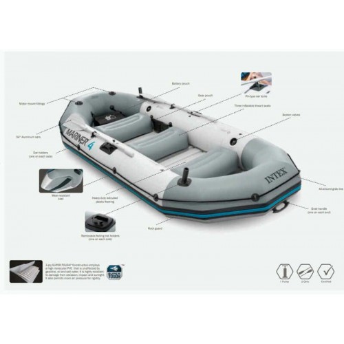 Лодка "MARINER" Четырехместная, Размер:328x145x48 см (Intex)