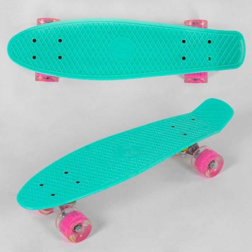 Скейт Пенні борд "Best Board", бірюзовий, дошка = 55см, колеса PU зі світлом, діаметр 6 см (Best Board)