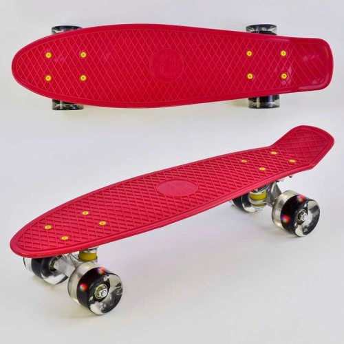 Пенні борд "Best Board", ВИШНЕВИЙ, дошка = 55см, колеса PU зі світлом, діаметр 6 см (Best Board)