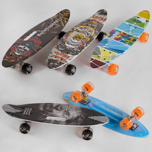 Скейт "Best Board", дека з ручкою, 4 види, дошка = 60 см, колеса PU СВІТЯТЬСЯ, d = 6см (Best Board)
