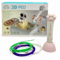 Іграшка 3D ручка (Рожева) (підставка, 3 кольори пластика в комплекті)